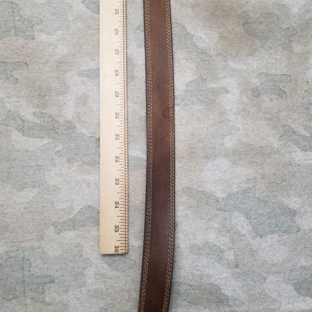 Carhartt Leather Belt Mens 32 Brown Triple Stitch Workwear Casual